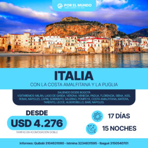Disfruta Italia con la costa Amalfitana y la Puglia